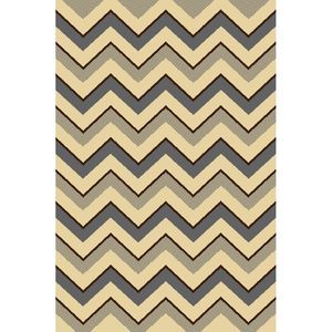 Modern Gray Ivory Area Rug 2x4 Oval Striped Multi Carpet - Actual Size 2'7"x4'2"